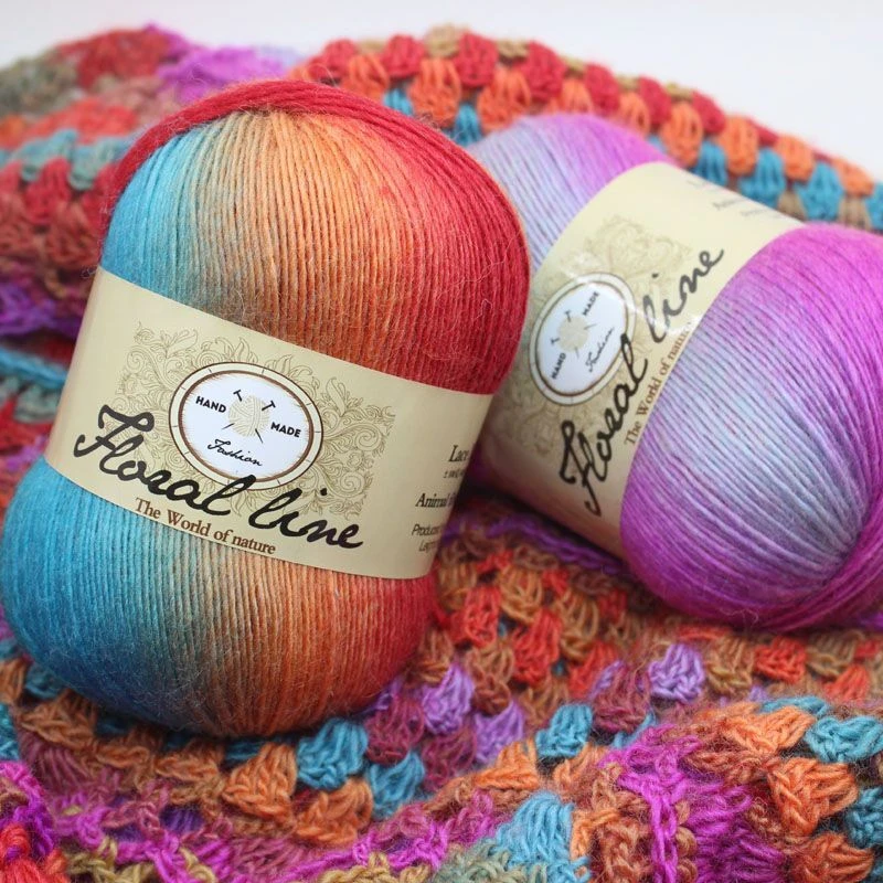

20 Colors 100g Crochet Yarn Lanas Cashmere Yarn Knitting Rainbow Line Melange Combed Sewing Crochet Threads 3pcs Yarn