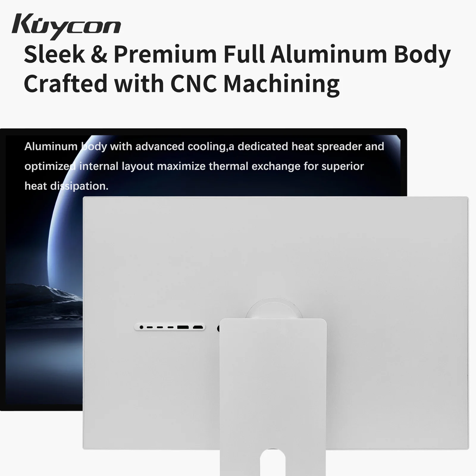 Фото Kuycon P10 светодиодный ЖК-монитор компьютера 31,5 дюймов HD с полным широким экраном IPS стеклянная зеркальная поверхность 4K для XBox PS4 PS5 Switch PC Monitor №5