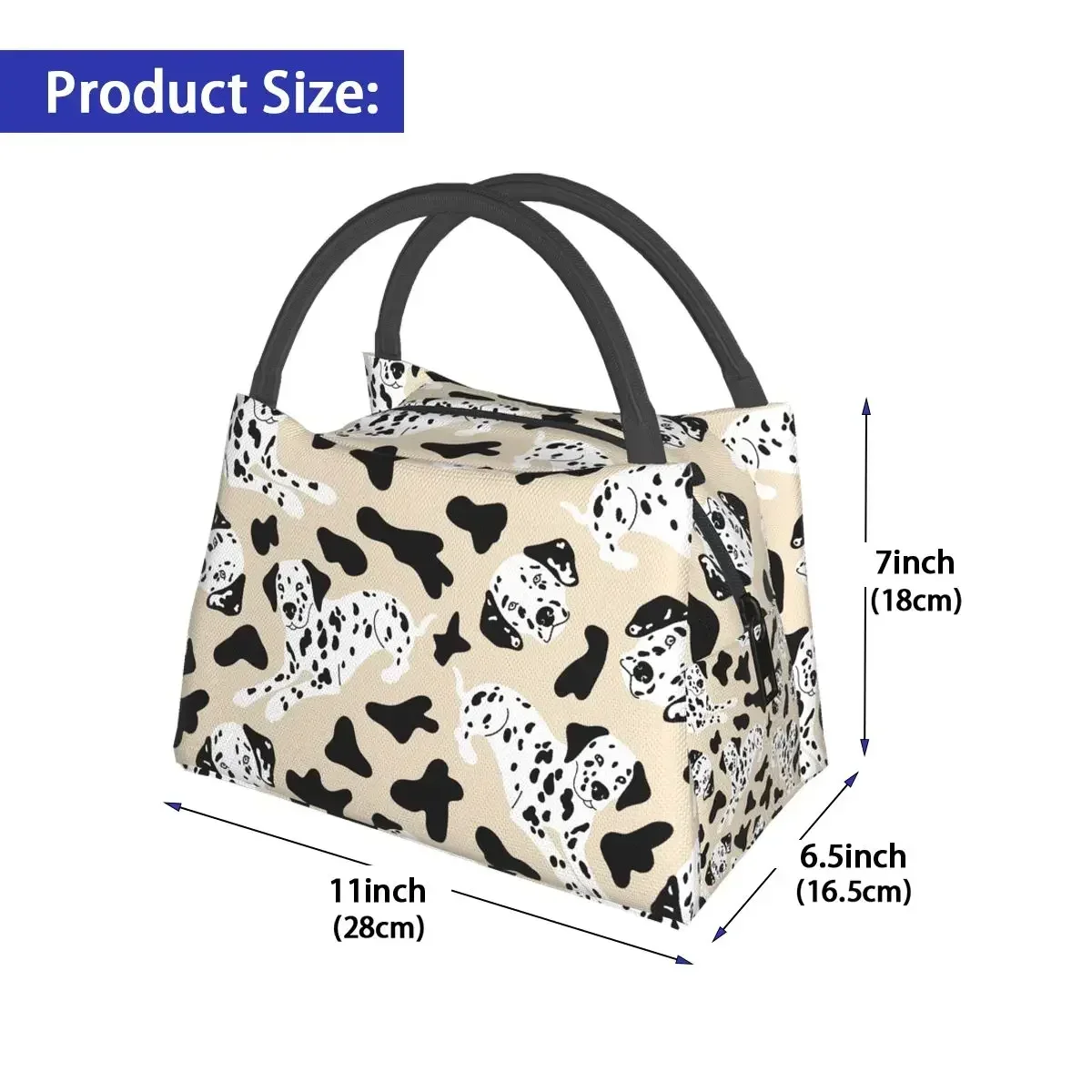 Портативная сумка для еды с принтом далматинской собаки большая емкость