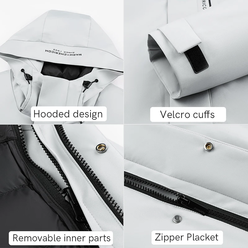 Chericom Зимний мужской пуховик со съемной подкладкой и тремя доказательствами