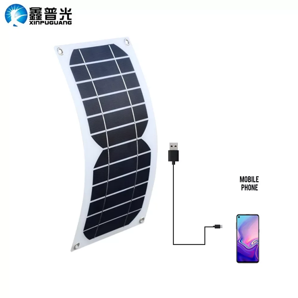

Portable USB Solar Panel Flexible 5W Solar Charger 5V 1A USB Output Devices Solar Panels for Smartphones Battery Charger