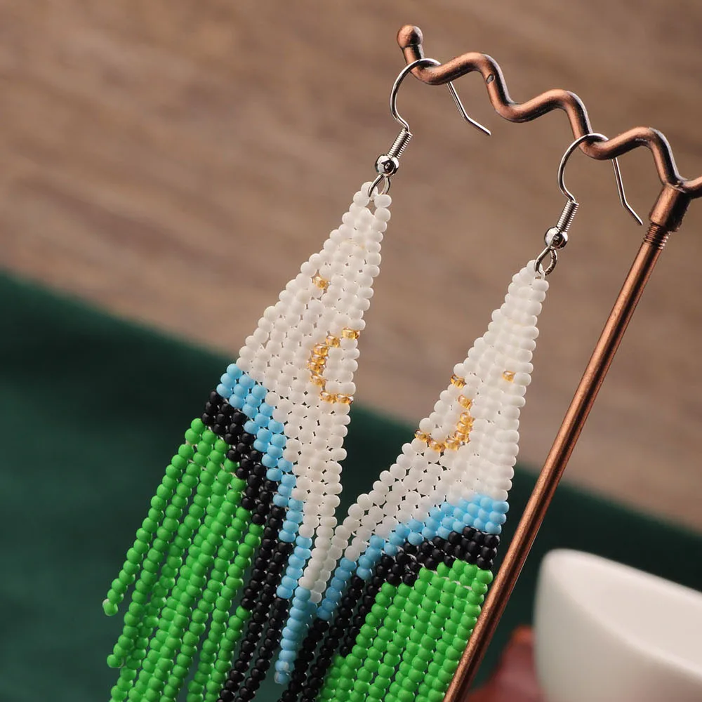 Новые высококачественные красочные длинные висячие серьги с перьями павлина