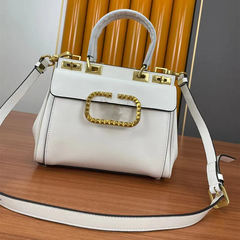 

Сумка из телячьей кожи с металлическим блеском, сумка через плечо в стиле ретро, с заклепками и магнитом, весна-лето