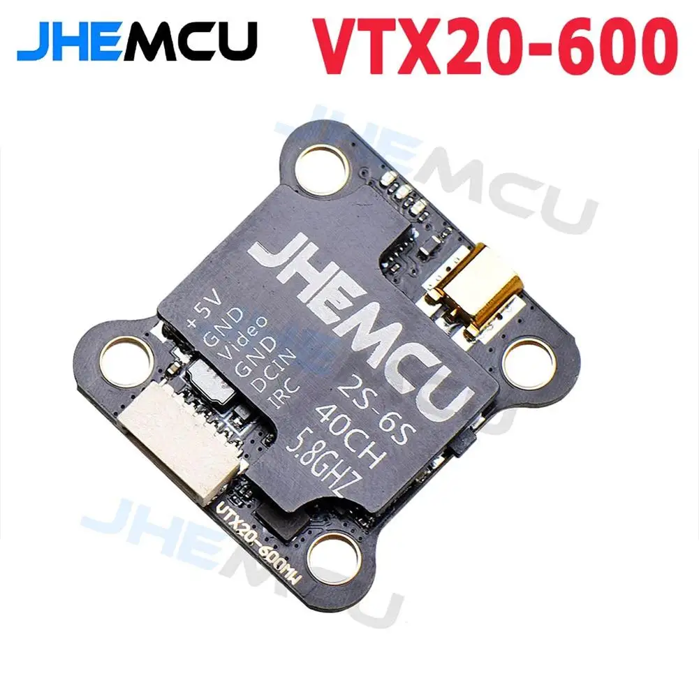 

20x20mm Jhemcu Vtx20-600 5.8g 40ch Pitmode 25mw 100mw 200mw 400mw 600mw Adjustable Vtx 7-26v For Rc Fpv Racing Freestyle Drones