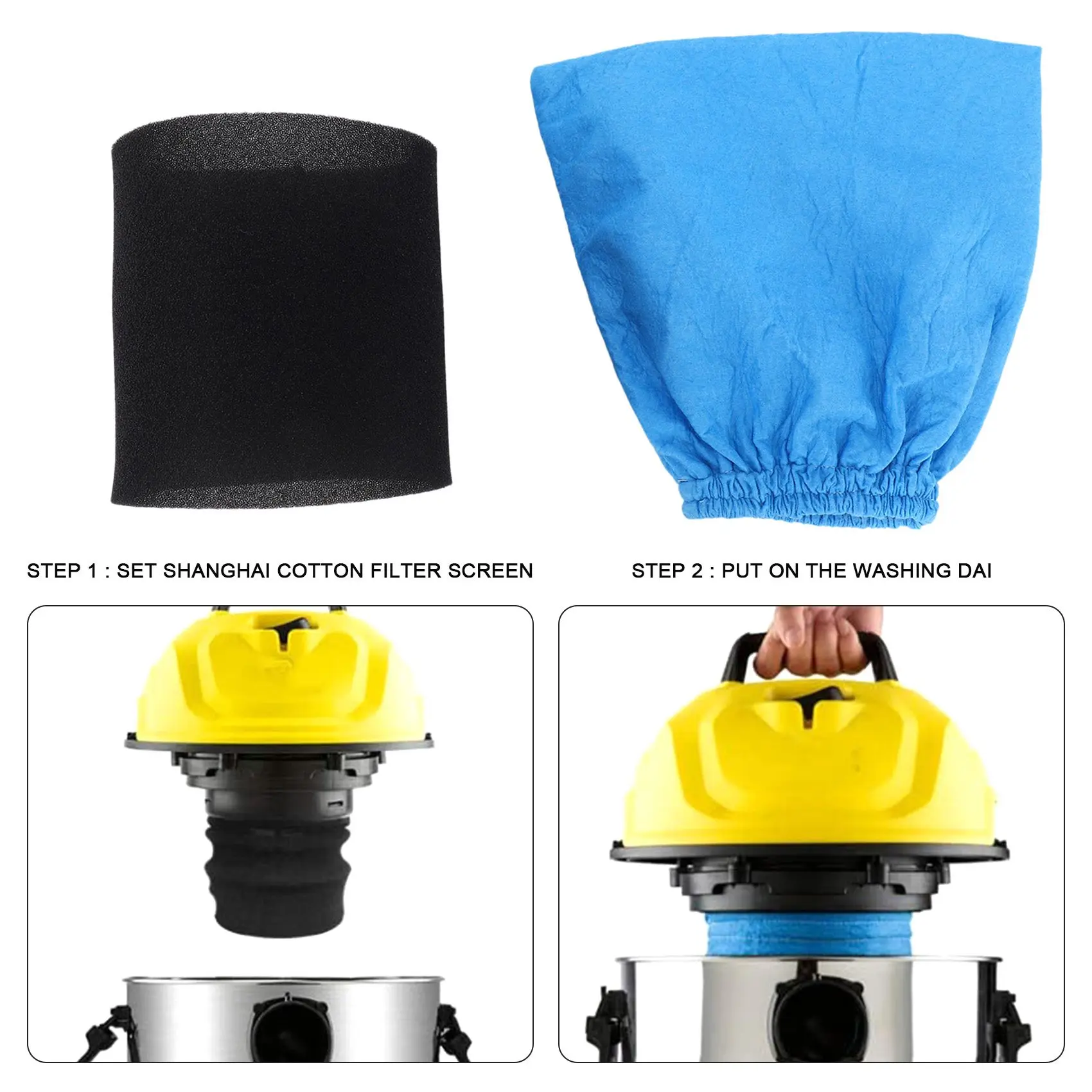 Textile Filter Bags Wet and Dry Foam for Karcher MV1 WD1 WD2 WD3 Vacuum Cleaner Bag Parts