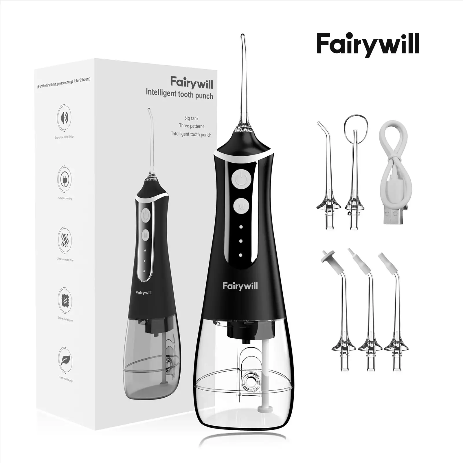 

Cordless Water Flosser, Portable Oral Irrigator Teeth Cleaner with 5 Modes, 300ML Rechargeable Electric Oral Hygiene Flossing fo