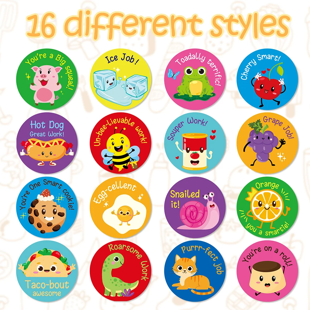 1000 Шт. Вдохновляющие Забавные Наклейки Искусственные Продукты Питания