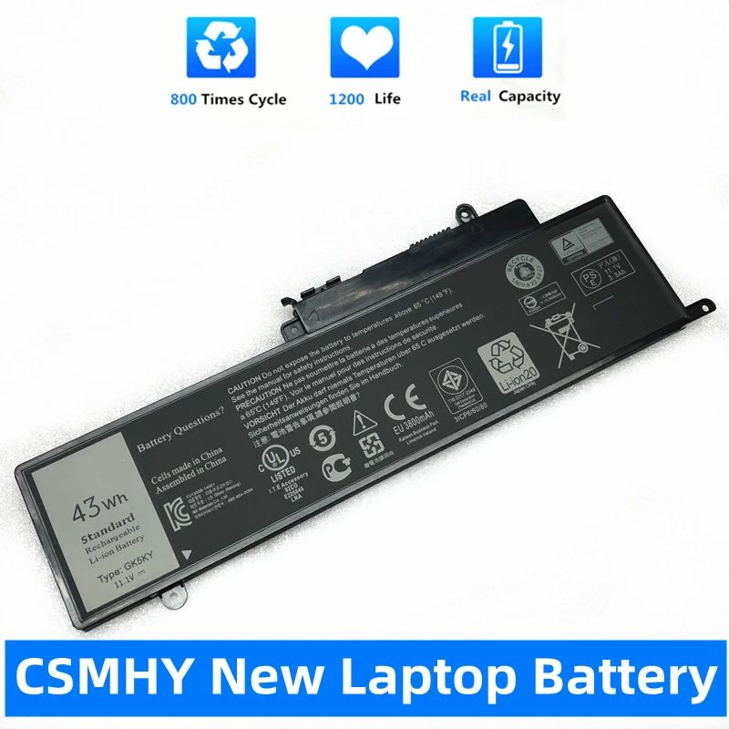 CSMHY-batería GK5KY para ordenador portátil, accesorio para DELL Inspiron 13 