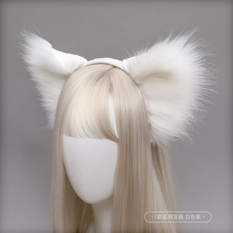 Купи Fox Ears Simulation Headband Pure Handmade Plush Lolita Headdress Hairpin Wolf Ear Cat Ear Animal Ear за 908 рублей в магазине AliExpress