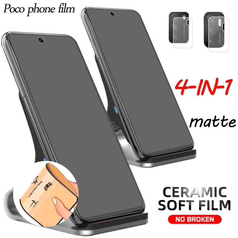 

anti-fingerprint matte ceramic film for poco m4 pro f4 x4 gt 5g frosted screen protector poko x4 x3 gt f3 x4 pro 5g soft glass