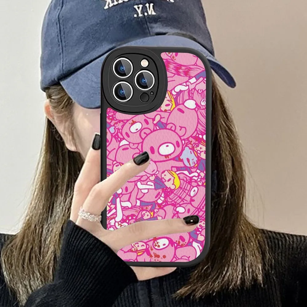 Cartoon G-gloomy Bear Phone Case Hard Leather For iPhone 16 15 14 13 12 Mini 11 Pro Max Xs X Xr 7 8 Plus Fundas