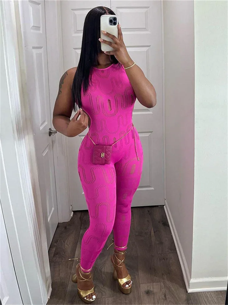 Simenual однотонная женская клубная одежда сексуальные комбинезоны без рукавов с