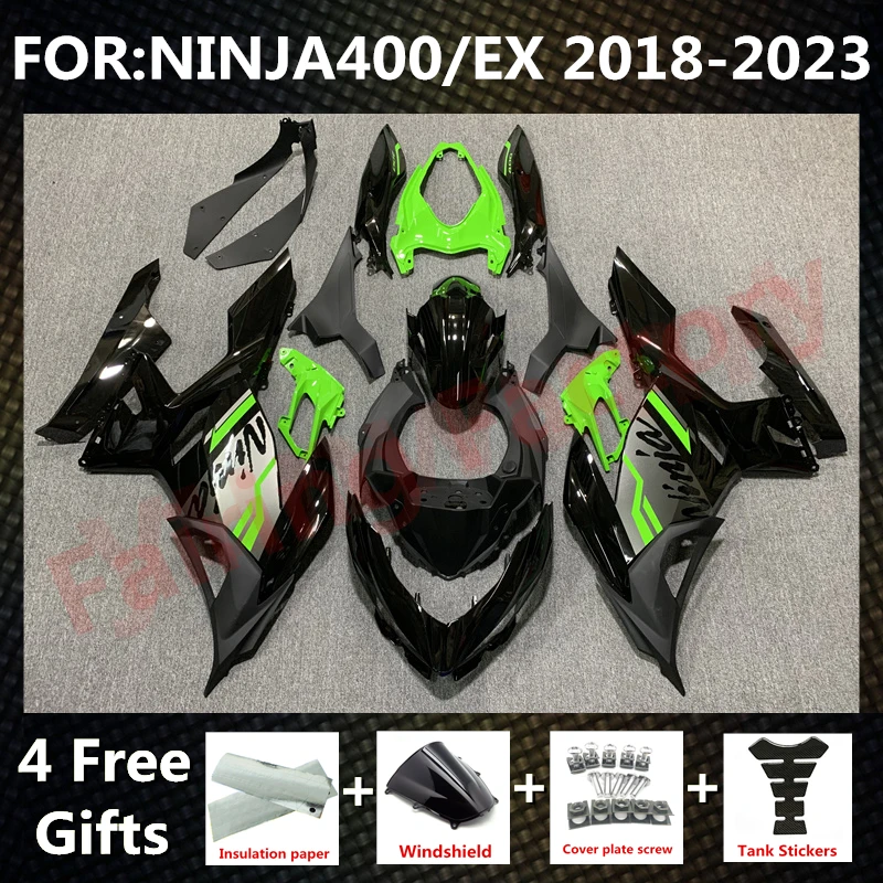 

Motorcycle Whole Fairings Kit fit For Ninja400 EX400 EX Ninja 400 2018 2019 2020 2021 2022 2023 fairing Bodywork set green black