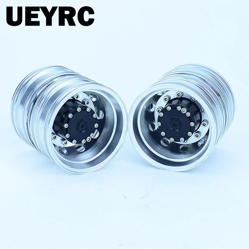 

2pcs Aluminum Alloy Rear Wheel Upgrade Hub Rim for 1/14 Tamiya RC Dump Truck Tipper SCANIA 770S VOLVO BENZ MAN Car Accessories