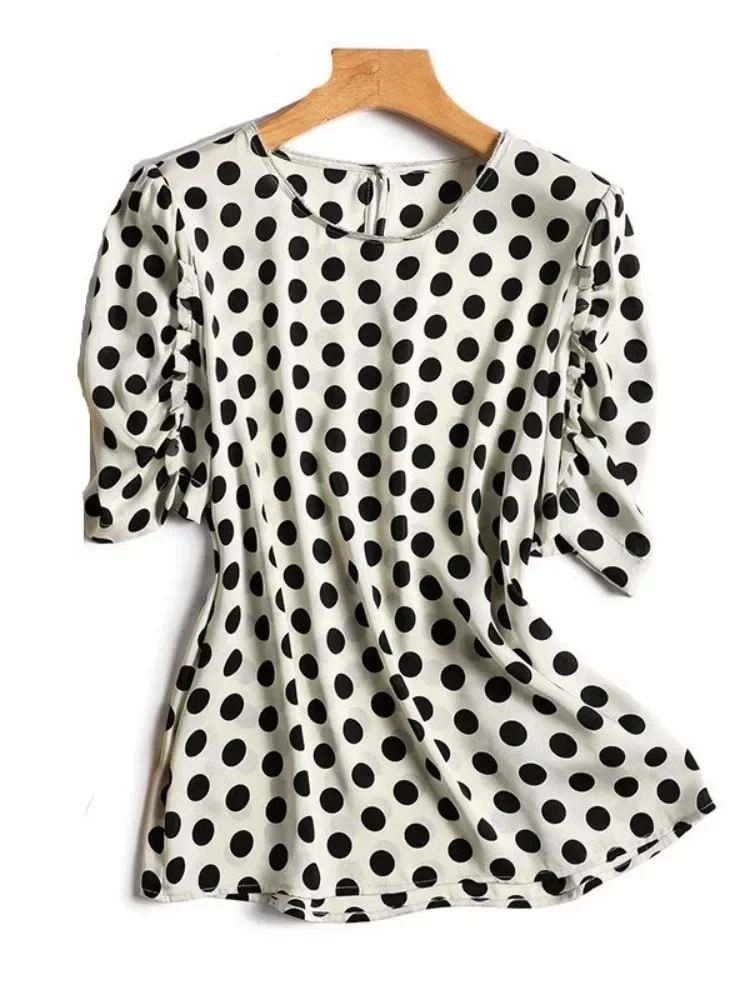 Атласные винтажные женские блузки рубашки повседневная одежда распродажа