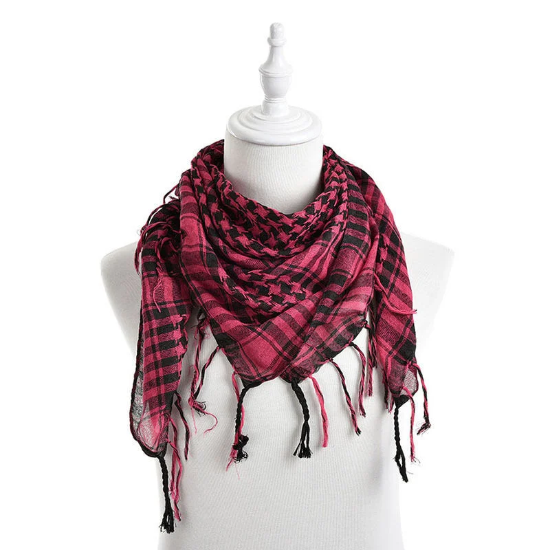 

New Unisex Women Men Checkered Arab Grid Neck Keffiyeh Palestine Scarf Wrap