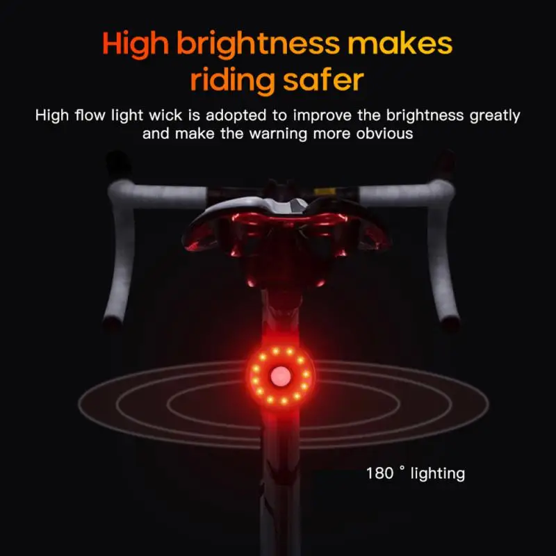 

USB Rechargeable Waterproof Mountain Bike Lamp Warning Cycling Taillight Bike LED Headlight Tail Light For Electric Scooter