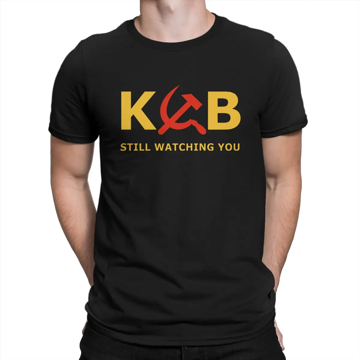 

Still Watching You Men T Shirts KGB Vladimir Lenin Cool Tee Shirt Short Sleeve Crew Neck T-Shirt 100% Cotton Gift Idea Clothes