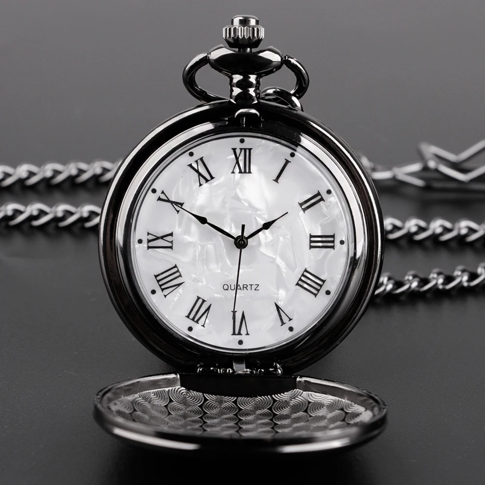 

Fashion 37CM Fob Chain Smooth steel Quartz Pocket Watch Vintage Roman Nmber Dial Pendant Fob Watch Gifts Clock reloj de bolsillo