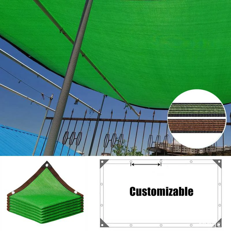 

12Pin Green Sunshade Net 85% Shading Rate Outdoor Awnings Garden Plants Cover Sun Shelter Balcony Privacy Protection Fence Net