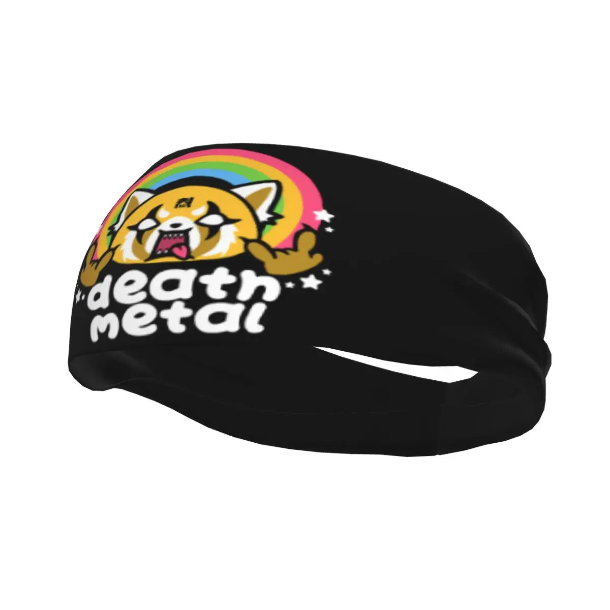 

Death Metal Aggretsuko Aggressive Retsuko Men Sweatband Sports Headband Stretch Elastic Yoga Running Hair Band Sweat Wash Bands