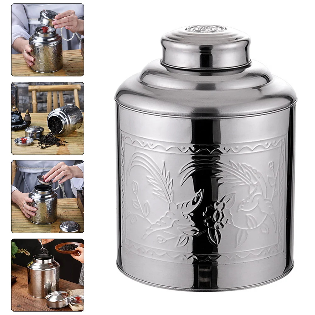 

Tea Canister Storage Jar Coffee Container Metal Stainless Steel Tin Airtight Can Containers Canisters Loose Jars Kitchen Sugar