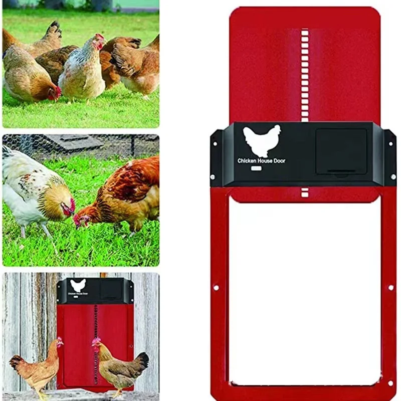 

Automatic Chicken Coop Door Poultry Henhouse Gate Automatic Sense Light Controller Goose Duck Entrance Opener IP44 Waterproof