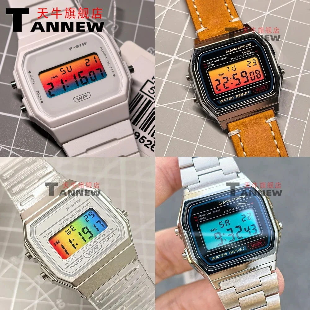 Фото Комплект для модификации часов Casio F-91W A158W A168: STN HD-дисплей, наклейки с радужным градиентом, полный набор для преображения часов №3