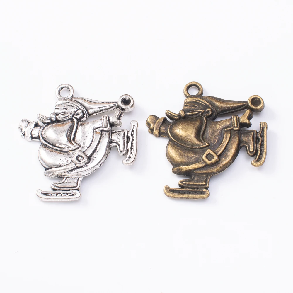 5 шт. винтажные металлические кулоны Санта-Клаус из цинкового сплава