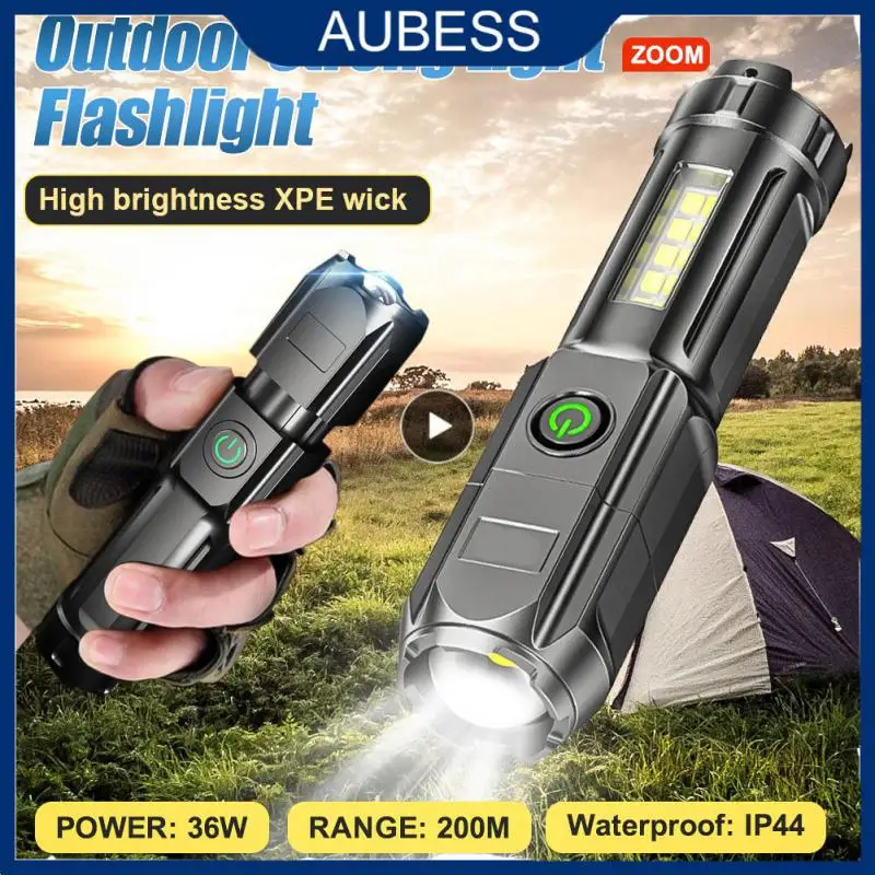 

Portable Usb Charging Outdoor Lighting Lamp Led Flashlight Long-range Flood Focusing Flashlight Lighting Flashlight Rechargeable
