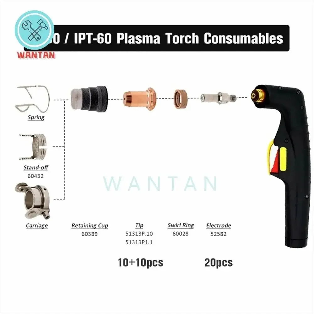 40 шт. 52582 электрод 1 0 мм плазменный 51313 комплект наконечников для IPT-60 PT60 PT40 IPT-40