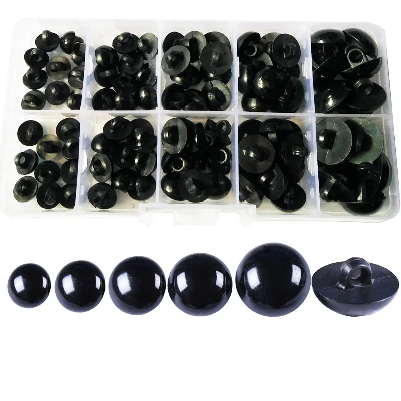 

100PCS 9-15MM Black Plastic Eye for Craft Doll Decoration Accessories Safety Eyes Amigurumi for Toy Animal Eye Doll Toys
