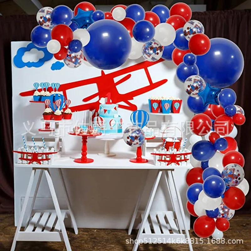 

145pcs/set American Independence Day Red Blue White Balloon Garland Set USA July 4th Day Party Atmosphere Balloon Decorations