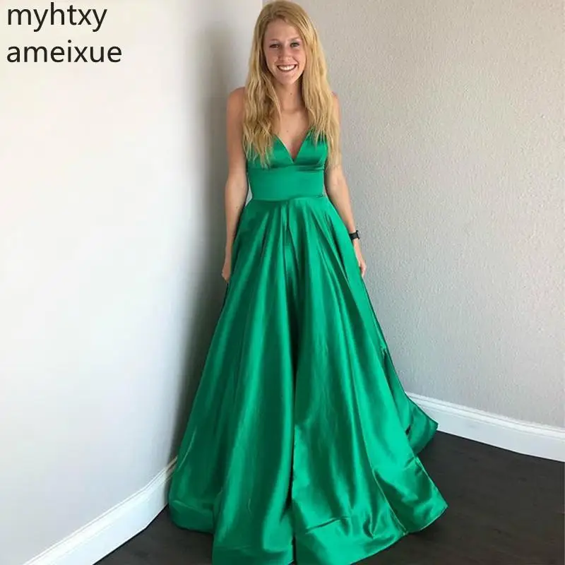

Длинное сексуальное Изумрудное вечернее зеленое платье 2023 Вечерние платья на бретелях-спагетти с карманами ТРАПЕЦИЕВИДНОЕ платье с открытой спиной вечернее платье
