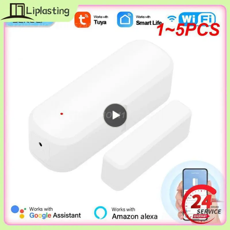 

1 ~ 5 шт. смарт-датчик Tuya с Wi-Fi для дверей и окон, магнитный детектор с открытым замком, приложение для умного дома, голосовое управление через Alexa Google Home Smart