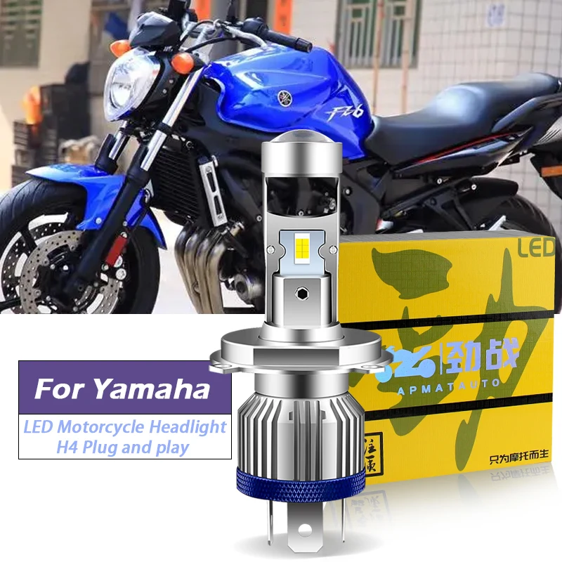 Фото 1 шт. CANbus для Yamaha FZ6N H4 HS1 HB2 9003, мотоциклетная светодиодная линзованная фара-проектор, лампа ближнего/дальнего света, 6800 лм, ярко-белый свет №1