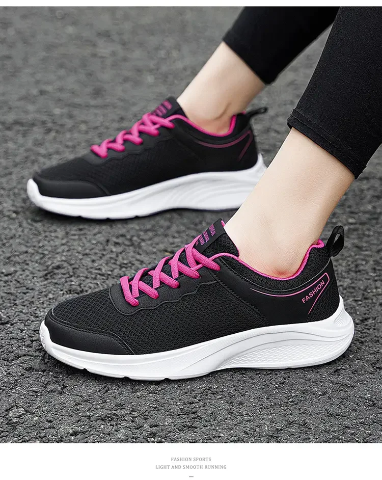 

Women's Spring Autumn Mesh Casual Sports Shoes Soft Sole Non Slip Cushioning Breathable Light Large Size Casual Running Shoes