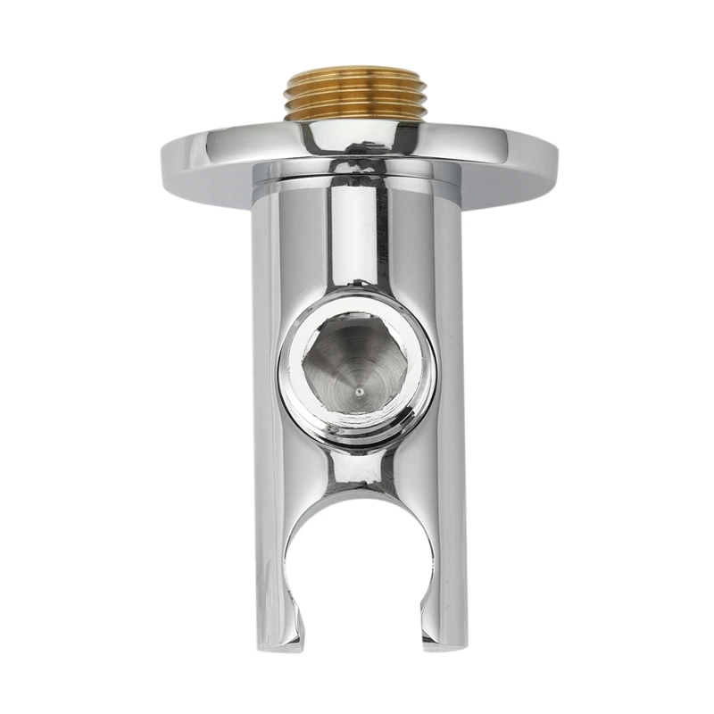 

Solid Brass Wall Mount Handheld Shower Bracket Holder with Water Supply Elbow Shower Outlet Matte Silver