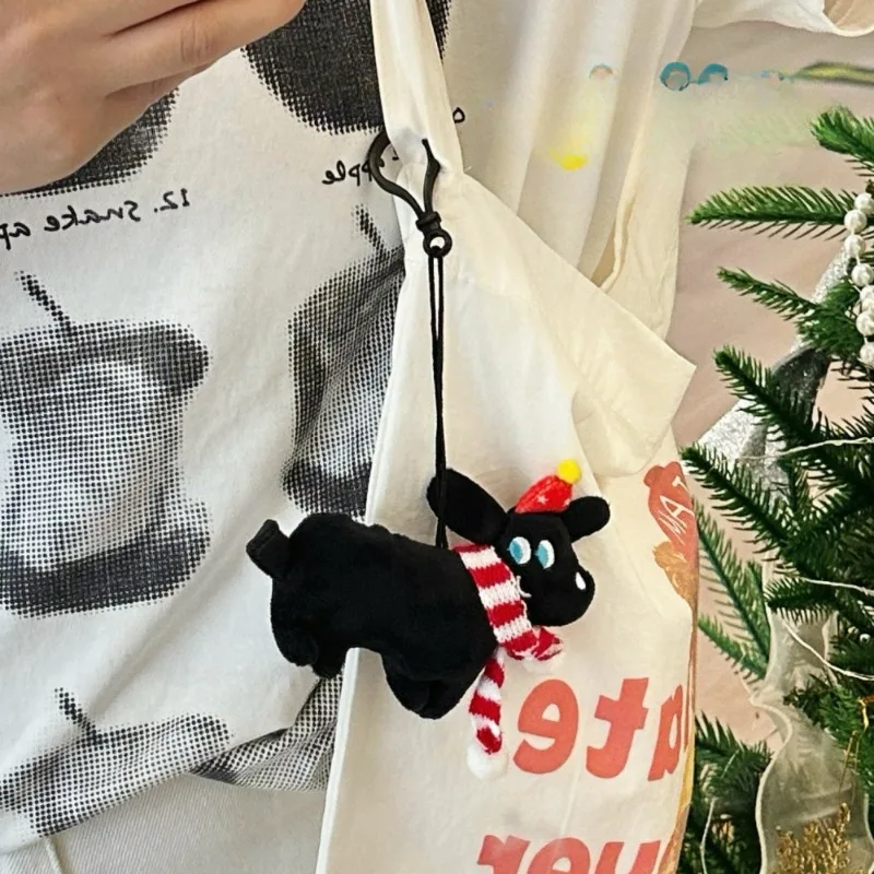 Маленькая черная подвеска в виде собаки милый креативный уродливый плюшевый