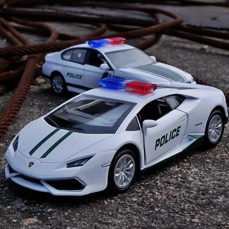 

5 Inch Dubai Police Car Series M5 Huracan Aston Martin Simulation Exquisite Diecasts &Toy Vehicles RMZ city 1:36 Alloy Model