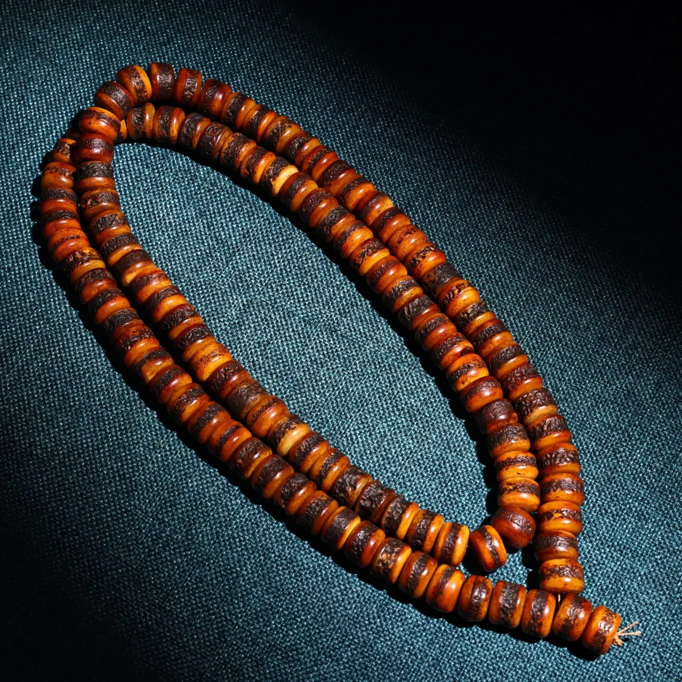 Коллекция тибетских храмов 23 дюйма старая натуральная кость Габала 108 Будда