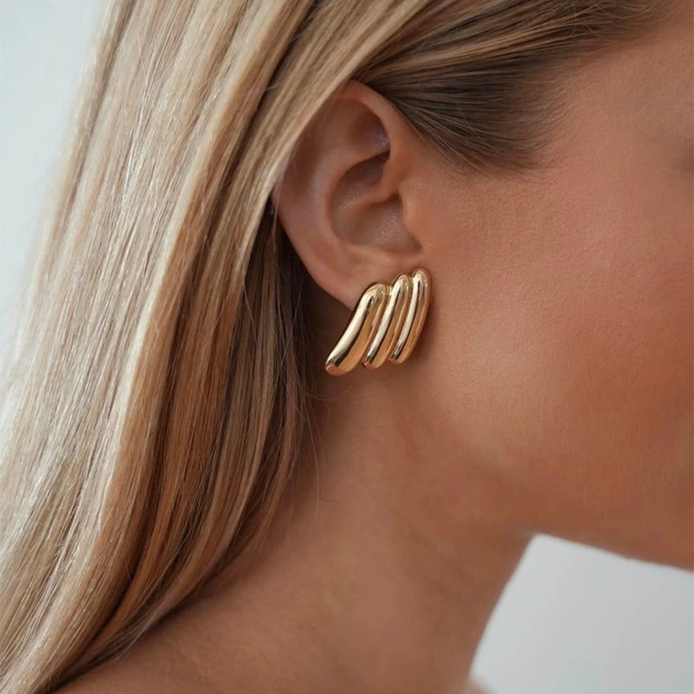 Винтажные массивные серьги-гвоздики с геометрическим ромбом для женщин