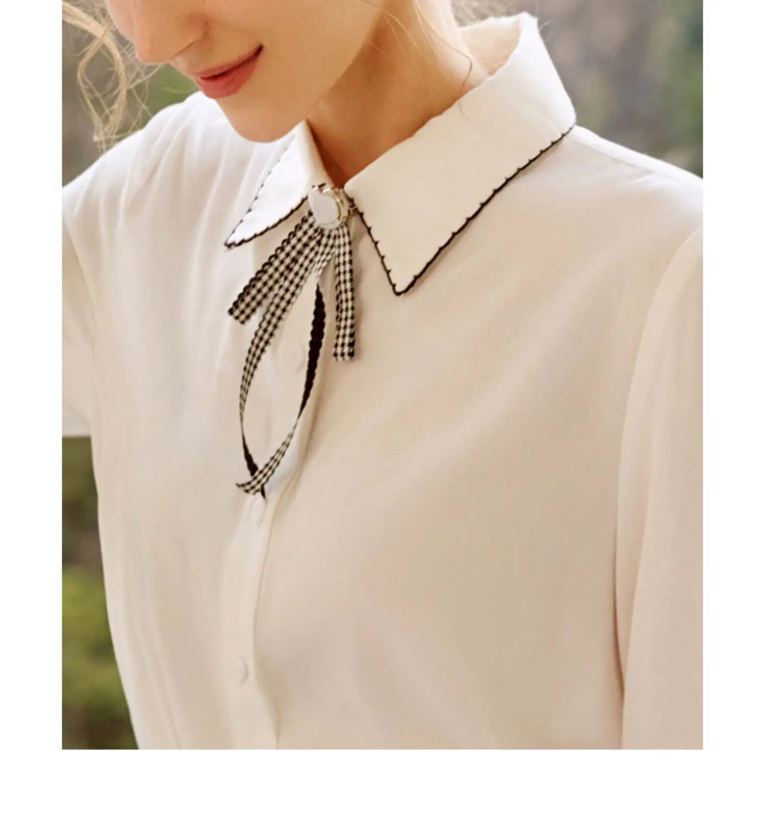 OLrain 100% лиоцел женская белая рубашка шикарные женские блузки с отложным