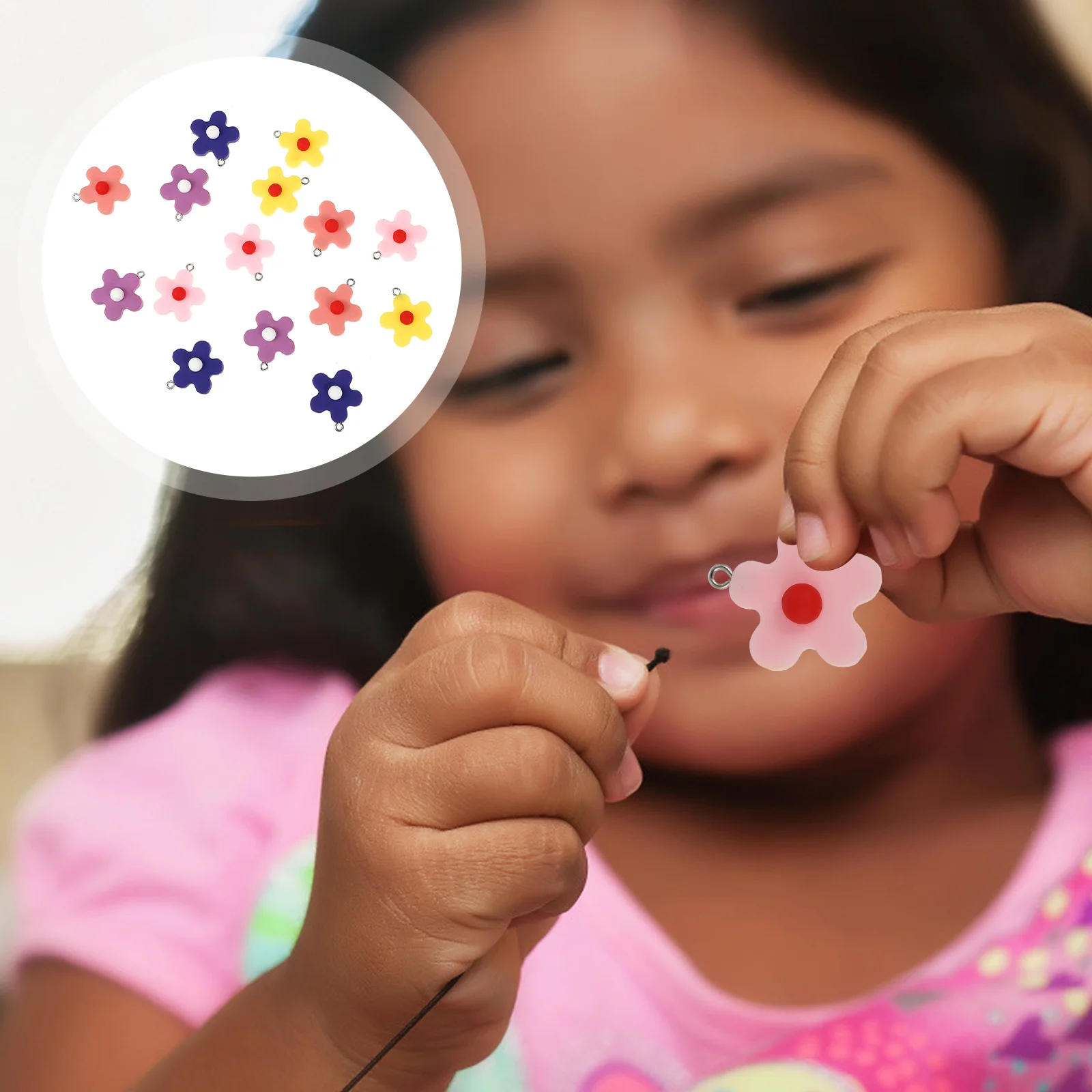 

Pendant Flower Charms Makingjewelry Earring Charm Accessories Kids Girls Cute Rubber Craft Necklace Diy Pendants Flowers