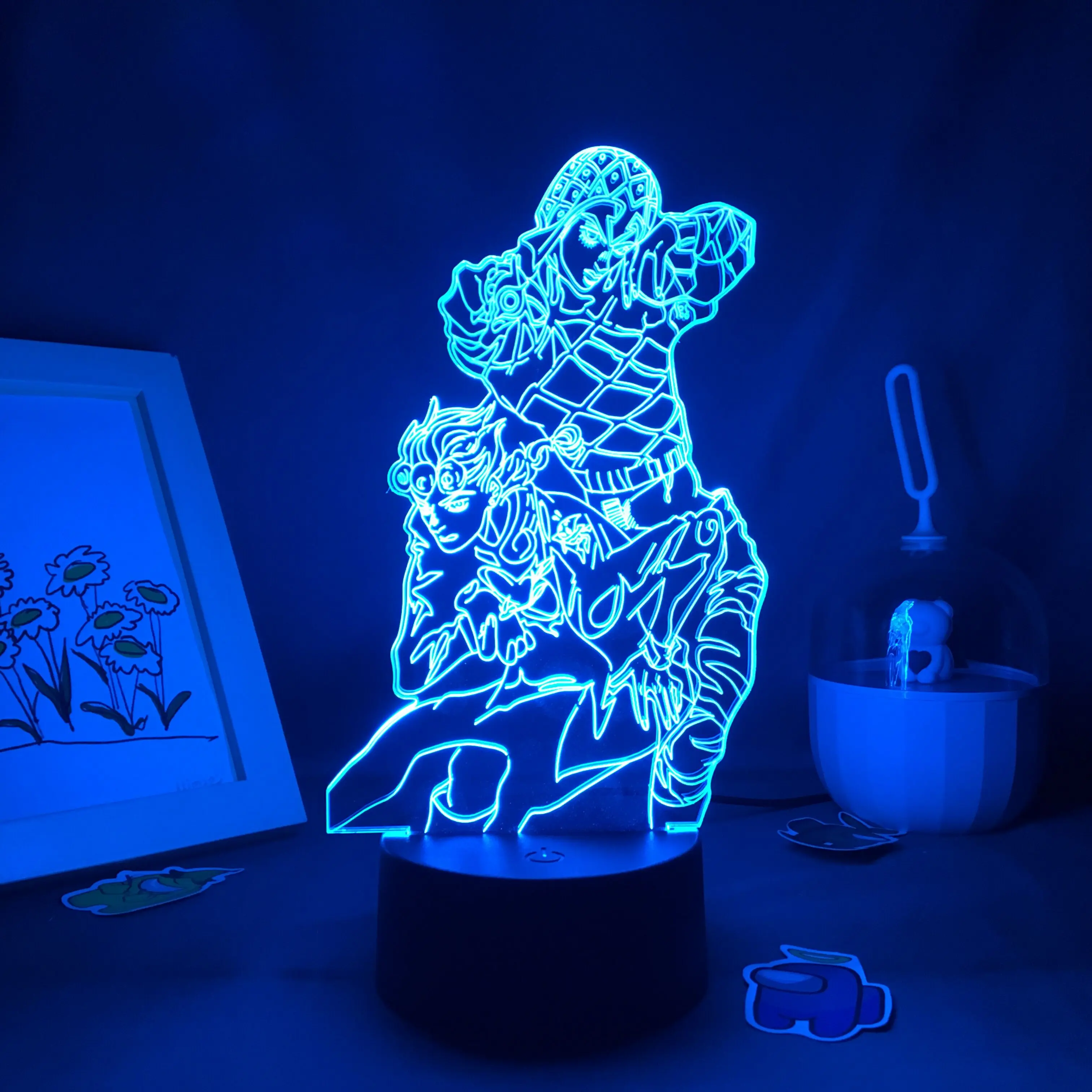 

Anime 3D Lamp JoJo Bizarre Adventure LED Neon Night Light Kid Manga Gift Bedroom Decor Figure Jonathan Joestar 7/16 color Light