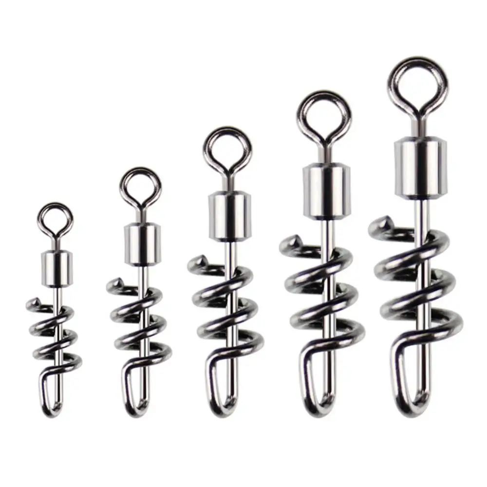 

2#-10# Fishing Rolling Swivel Stainless Steel Flexible Rotation Snap Change Connector Quick Buckle Strong Tensile Force