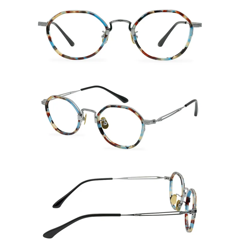 Belight Optical Men Women Titanium Oval Strong Power Fits Design Glass Prescription Eyeglasses Spectacle Frame Eyewear E-053