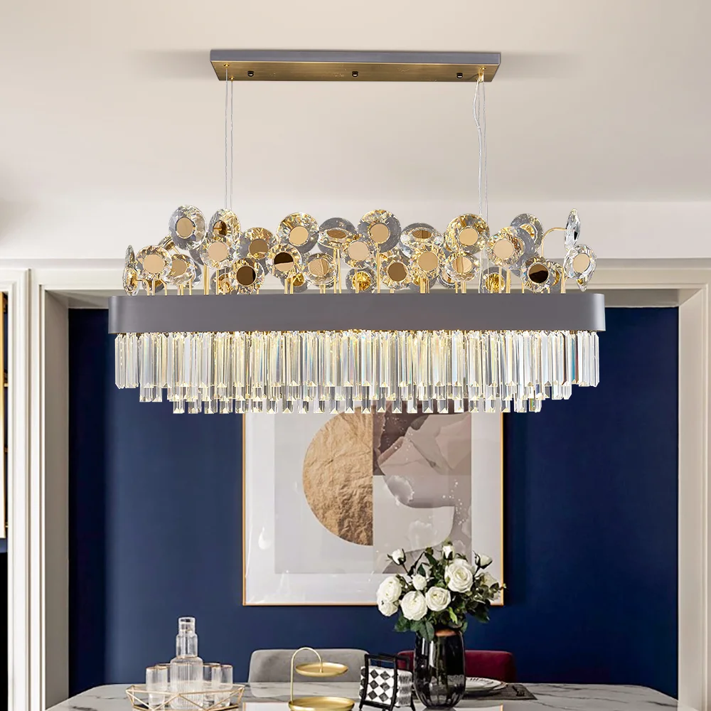 Led Creative Crystal Chandelier Lighting Dining Room Luxury Design Hanging Lamp Kitchen Modern Art Decor Indoor Pendant Lustre