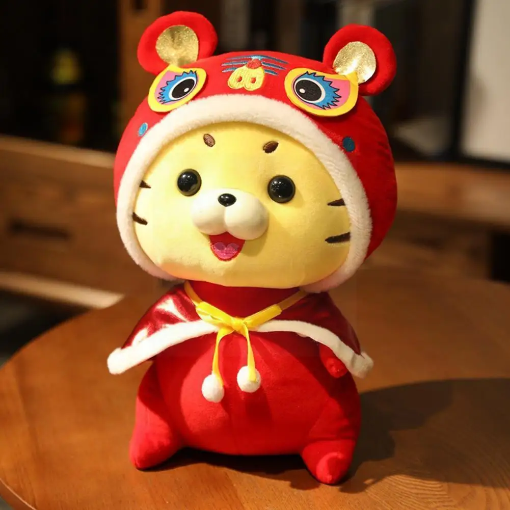 

20cm Chinese New Year Tiger Plush Toy Valentines Gift Decoration Home Dolls Ornament Christmas 2022 Festival Spring Mascot H1t7