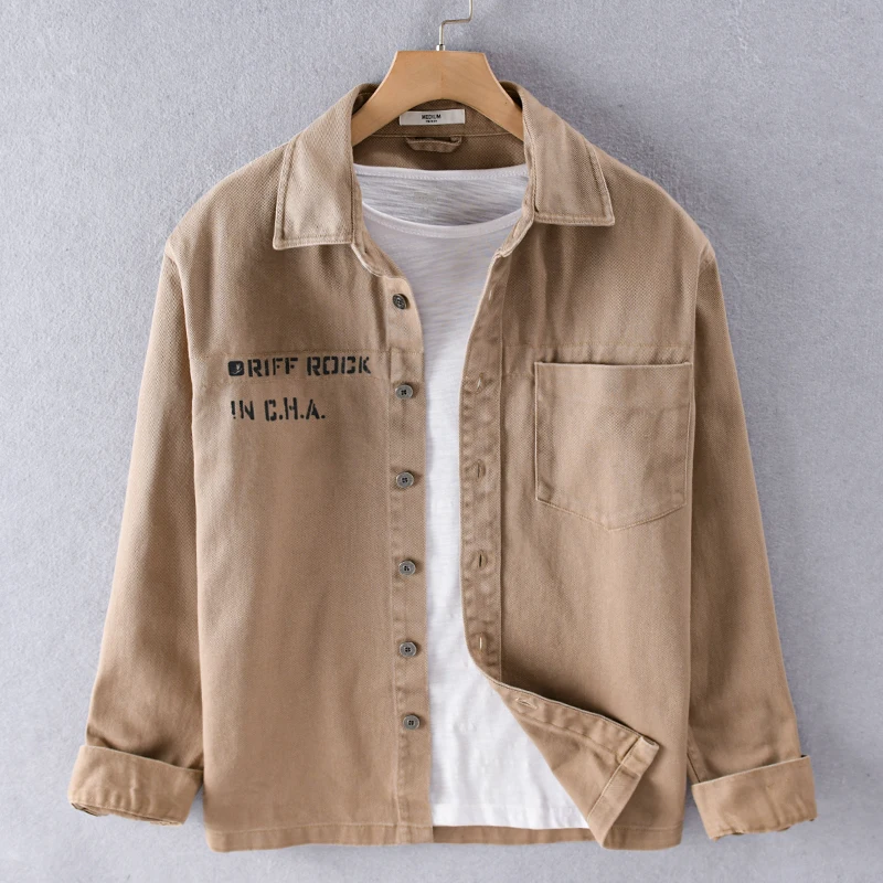 

New Italy style cotton brand jacket men fashion casual jackets for men comfortable solid jacket mens tops camisa Jaqueta